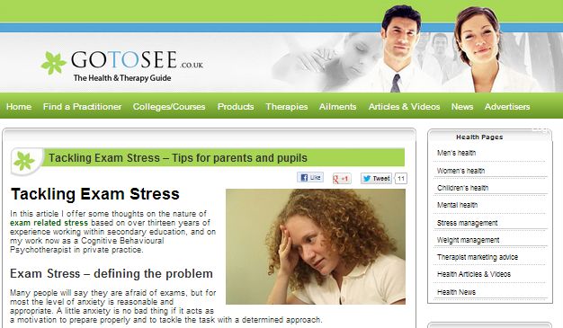 CBT for exam stress written by Alex Drummond