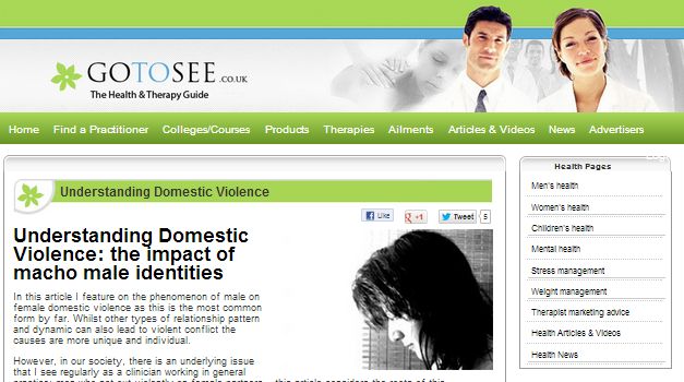 Article on Domestic Violence written by Alex Drummond